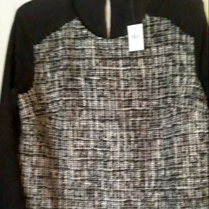 Ann Taylor tweed and crepe blouse size M